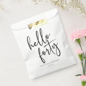 ハローフォーティミニマリスト40th誕生日パーティー フェイバーバッグ (封をした状態)