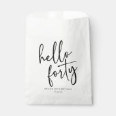 ハローフォーティミニマリスト40th誕生日パーティー フェイバーバッグ (正面)