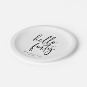 ハローフォーティミニマリスト40th誕生日パーティー ペーパープレート (アングル)