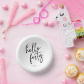 ハローフォーティミニマリスト40th誕生日パーティー ペーパーボウル (パーティー)