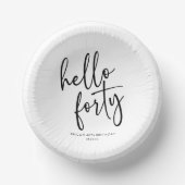 ハローフォーティミニマリスト40th誕生日パーティー ペーパーボウル (正面)