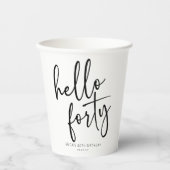 ハローフォーティミニマリスト40th誕生日パーティー 紙コップ (正面)