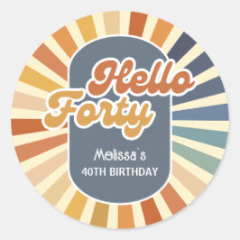 ハローフォーティレトロサングルービーウェーブ誕生日 ラウンドシール