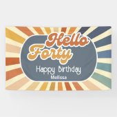 ハローフォーティレトロサングルービーウェーブ誕生日 横断幕 (横)