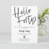 ハローフォーティ四十歳の誕生日招待状 招待状 (スタンド正面)