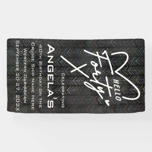 ハローフォーティ誕生日クルーズドア 横断幕 (横)