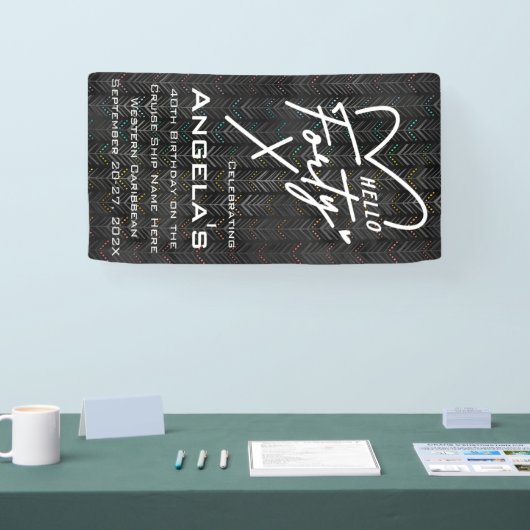 ハローフォーティ誕生日クルーズドア 横断幕 (トレードショー)