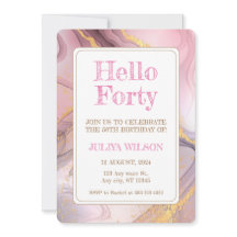 ハローフォーティ金ゴールドグリッターピンク誕生日パーティー