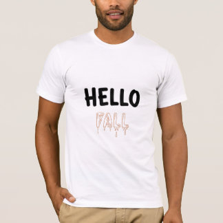 ハローフォール溶けるタイポグラフィ Tシャツ