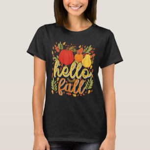 ハローフォール!秋ですね Funny Autumn Pumpkin ギフ Tシャツ