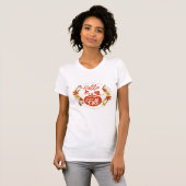 ハローフォール 秋 紅葉 カボチャ 感謝祭 名前 Tシャツ (正面フル)