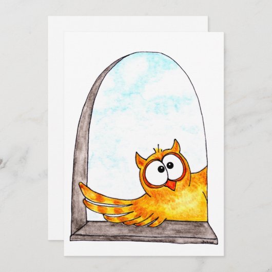 ハローフクロウ 招待状 (正面/裏面)