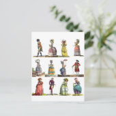 ハローフレンドシップリージェンシーファッションボンジュールグリーティング ポストカード (スタンド正面)