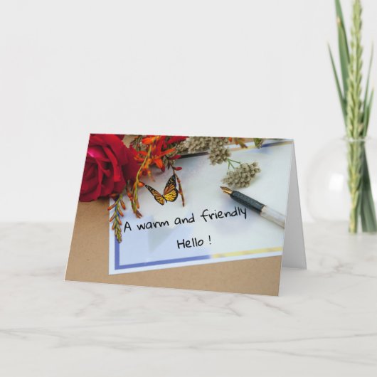 ハローフレンドリー折りグリーティングカード カード (正面)
