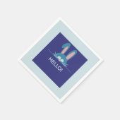 ハローブルーイースターバニー スタンダードカクテルナプキン (角)