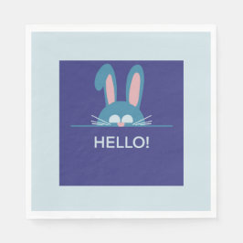 ハローブルーイースターバニー スタンダードランチョンナプキン
