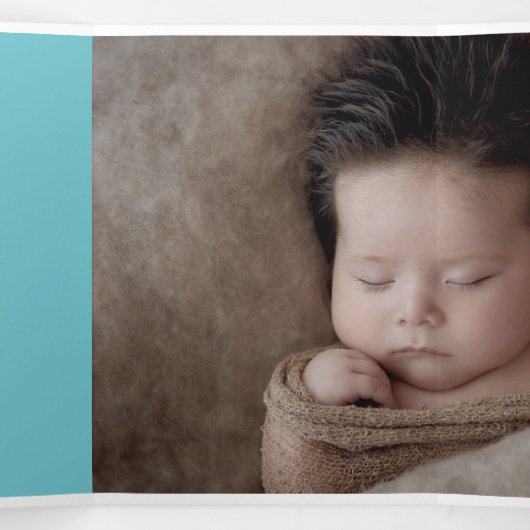 ハローブルーハートフォトコラージュベビー 三つ折り案内状 (内部中)