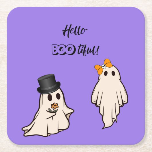 ハローブーティヴ紙コースター スクエアペーパーコースター (正面)