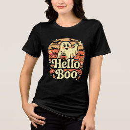 ハローブー かわいいお化け トライブレンドTシャツ