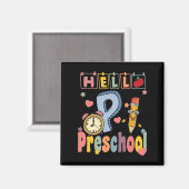 ハロープリスクールレトロ先生トドラーガールズバックT マグネット (正面/裏面)