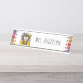 ハロープリスクール先生ギフトデスク名プレート デスクネームプレート (正面)