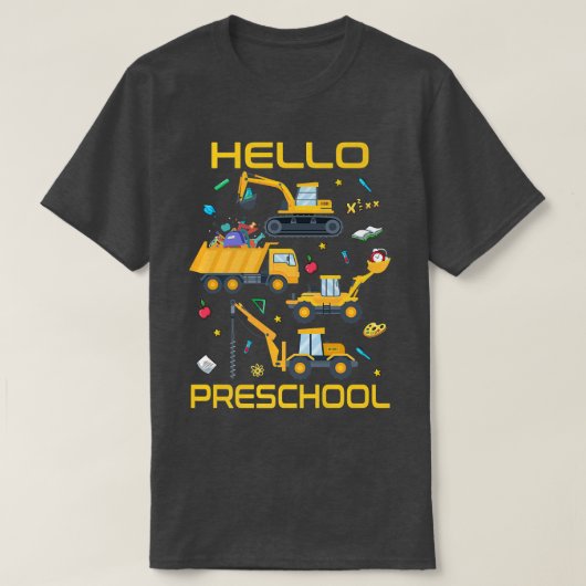 ハロープリスクール建築トラック新学期 Tシャツ (デザイン正面)