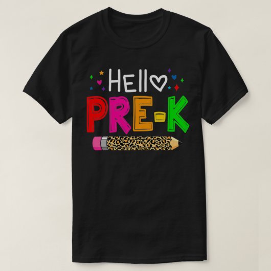 ハロープリック先生キッズ新学期先生Stu Tシャツ (デザイン正面)