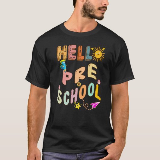 ハロープレスクールクールEsl先生履歴先生 Tシャツ (正面)