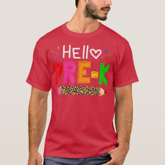 ハロープレKシャツ先生キッズ新学期スタッド Tシャツ