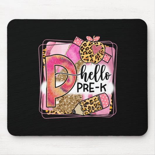 ハロープレKチームプレK新学期先生ガールズ マウスパッド (正面)