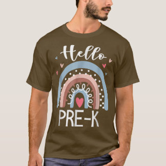ハロープレKボホおもしろいレインボー新学期 Tシャツ