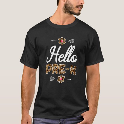 ハロープレKレオパード新学期先生学生 Tシャツ (正面)