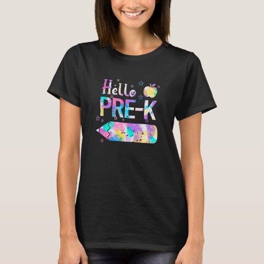 ハロープレK分隊新学期絞り染めキッズテック Tシャツ (正面)