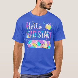 ハローヘッドスタートスクワッド新学期絞り染めキッズ Tシャツ