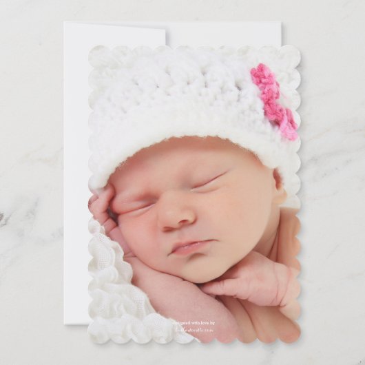 ハローベイビーガールドリーム誕生アナウンスフォトカード 案内状 (裏面)