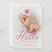 ハローベイビーガールドリーム誕生アナウンスフォトカード 案内状 (正面)