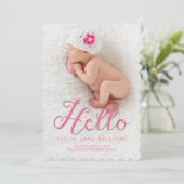 ハローベイビーガールドリーム誕生アナウンスフォトカード 案内状 (スタンド正面)
