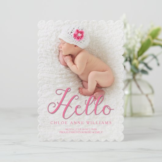 ハローベイビーガールドリーム誕生アナウンスフォトカード 案内状 (スタンド正面)