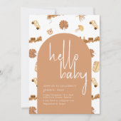 ハローベイビーボホスタイルベイビーシャワーの招待状 招待状 (正面)