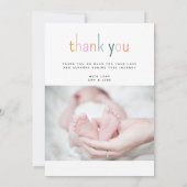 ハローベビーかわいいカラフル新生児 案内状 (裏面)