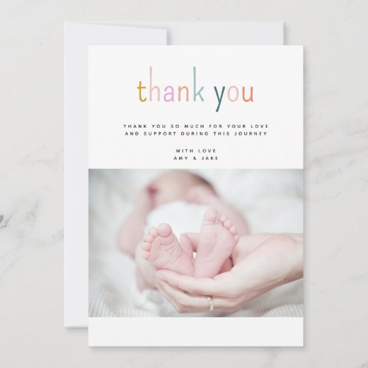 ハローベビーかわいいカラフル新生児 案内状 (裏面)