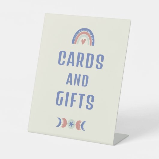 ハローベビーかわいいボホカードギフト赤ちゃんシャワー 台座サイン (正面)