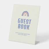 ハローベビーかわいいボホゲストブックベビーシャワー 台座サイン (正面)