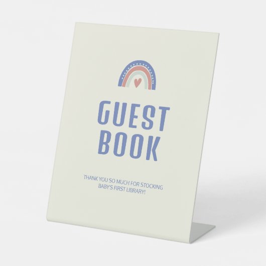 ハローベビーかわいいボホゲストブックベビーシャワー 台座サイン (正面)