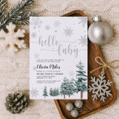 ハローベビーの招待、銀の冬の赤ちゃんシャワー 招待状