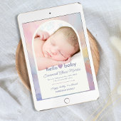 ハローベビーアーチフォトコラージュガールズ誕生 案内状