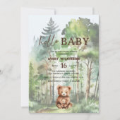 ハローベビーウッドランドベアーベビーシャワー 招待状 (正面)