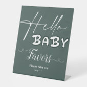 ハローベビーエレガントダークグリーン赤ちゃんシャワー 台座サイン (正面)