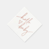 ハローベビーカクテルナプキン，ピンクベビーガールシャワー スタンダードカクテルナプキン (角)