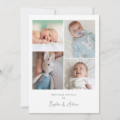 ハローベビーカスタムレインボー写真誕生のお知らせ 招待状 (裏面)